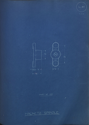 Lagonda LTD 1135 Magneto Spindle WH Tildesley Forging Technical Drawing