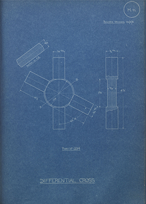 Lagonda LTD 1234 Differential Cross WH Tildesley Forging Technical Drawing