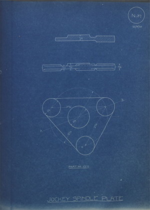 Lagonda LTD 1277 Jockey Spindle Plate WH Tildesley Forging Technical Drawing