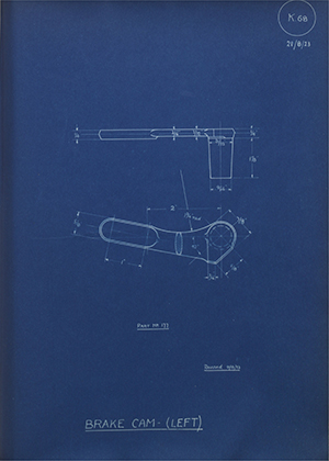 Lagonda LTD 177 Brake Cam - (Left) WH Tildesley Forging Technical Drawing