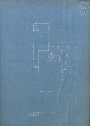 Lagonda LTD 2469 Selector Lever WH Tildesley Forging Technical Drawing