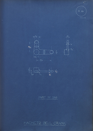 Lagonda LTD 248 Magneto Bell Crank WH Tildesley Forging Technical Drawing