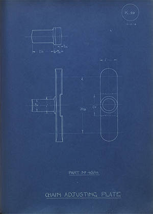 Lagonda LTD 468H Chain Adjusting Plate WH Tildesley Forging Technical Drawing