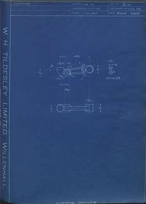 Levis Compressors LTD SSD139 Bottom Rocker WH Tildesley Forging Technical Drawing