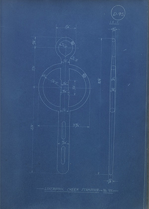 Liverpool Cheek Stamping - No95 WH Tildesley Forging Technical Drawing