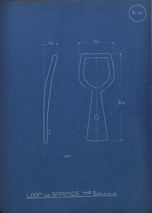 Loop for Springs No's S110, S111 & S112 WH Tildesley Forging Technical Drawing