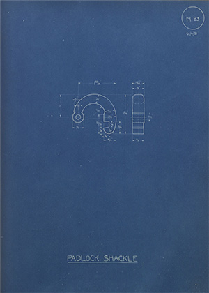 Lowe & Fletcher Padlock Shackle WH Tildesley Forging Technical Drawing