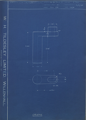 Machining Limited 3111/50/1&4 Crank WH Tildesley Forging Technical Drawing