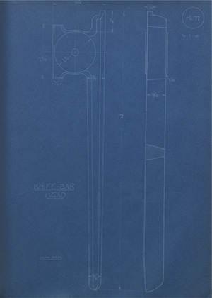 Machining Ltd Knife Bar Head WH Tildesley Forging Technical Drawing