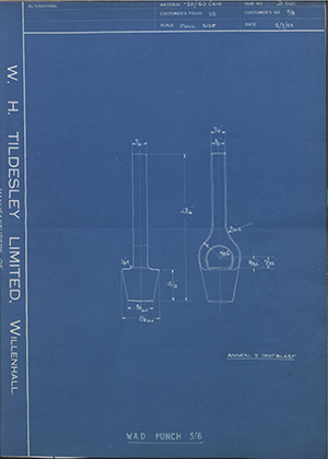 Martin Precision & Manufacturing Engineering LTD 5/8 Wad Punch 5/8