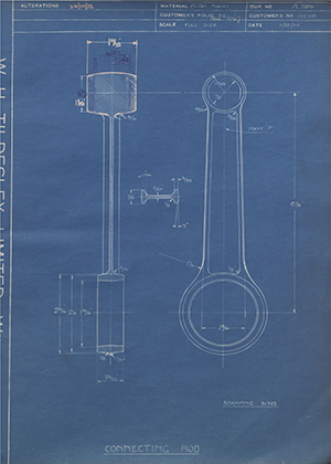 Matchless Motorcycles LTD 12259 Connecting Rod WH Tildesley Forging Technical Drawing