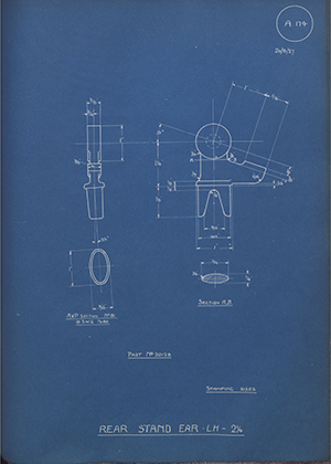 Matchless Motorcycles LTD 20128 Rear Stand Ear - LH - 2 1/4 WH Tildesley Forging Technical Drawing