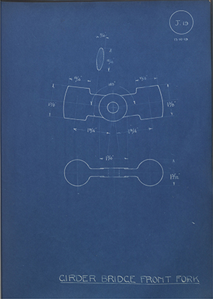 Matchless Motorcycles LTD  Girder Bridge Front Fork WH Tildesley Forging Technical Drawing
