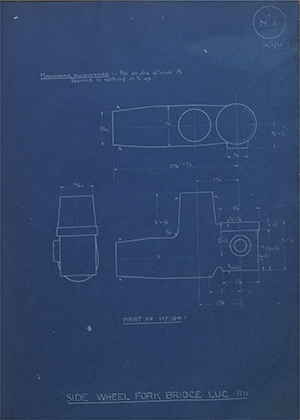 Matchless Motorcycles LTD HF164 Side Wheel Fork Bridge Lug - RH WH Tildesley Forging Technical Drawing