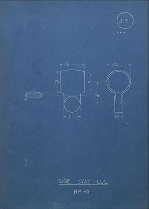 Matchless Motorcycles LTD HF2 Side Stay Lug WH Tildesley Forging Technical Drawing