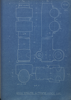 Matchless Motorcycles LTD HF5 Back Engine & Frame Hinge Lug WH Tildesley Forging Technical Drawing