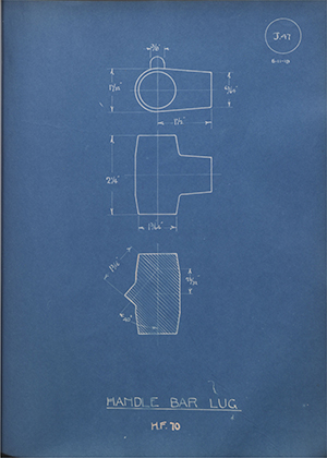 Matchless Motorcycles LTD HF70 Handle Bar Lug WH Tildesley Forging Technical Drawing