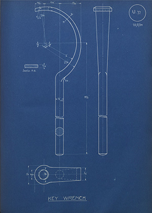 Mather & Platt Key Wrench WH Tildesley Forging Technical Drawing