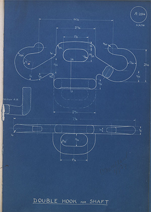 McDougall & Son Double Hook for Shaft WH Tildesley Forging Technical Drawing