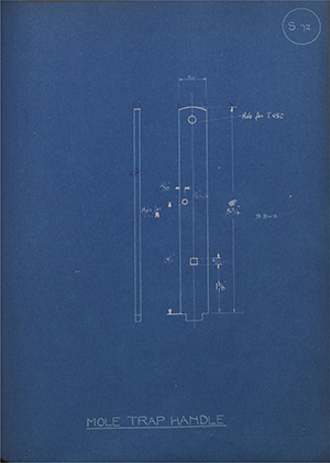 Mole Trap Handle WH Tildesley Forging Technical Drawing