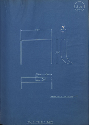 Mole Trap Jaw WH Tildesley Forging Technical Drawing