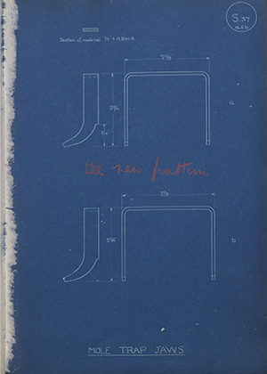 Mole Trap Jaws WH Tildesley Forging Technical Drawing