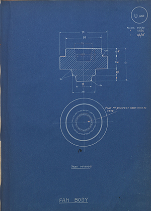 Morris Motors LTD 1879 Fan Body WH Tildesley Forging Technical Drawing