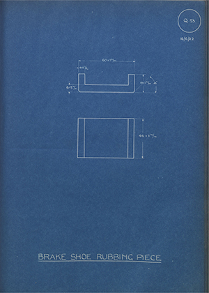 Morris Motors LTD  Brake Shoe Rubbing Piece WH Tildesley Forging Technical Drawing