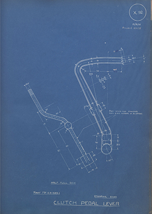 Morris Motors LTD CA1202S Clutch Pedal Lever WH Tildesley Forging Technical Drawing