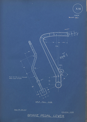 Morris Motors LTD CA1213 Brake Pedal Lever WH Tildesley Forging Technical Drawing