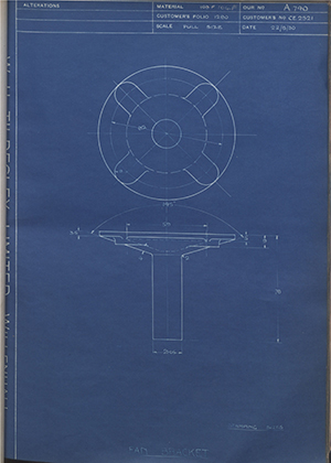 Morris Motors LTD CE2521 Fan Bracket WH Tildesley Forging Technical Drawing