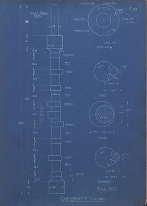 Morris Motors LTD CX2803 Camshaft WH Tildesley Forging Technical Drawing