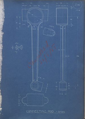 Morris Motors LTD CY2812 Connecting Rod WH Tildesley Forging Technical Drawing