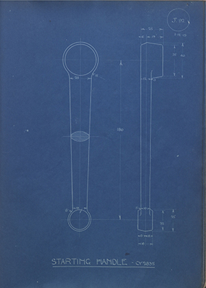 Morris Motors LTD CY2835 Starting Handle WH Tildesley Forging Technical Drawing