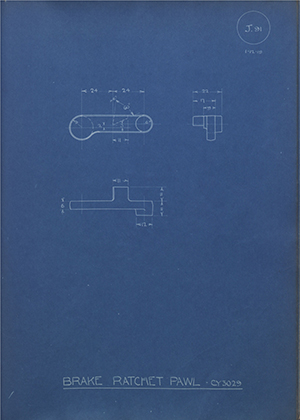 Morris Motors LTD CY3029 Brake Ratchet Pawl WH Tildesley Forging Technical Drawing