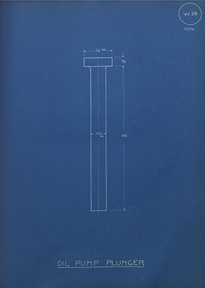 Morris Motors LTD  Oil Pump Plunger WH Tildesley Forging Technical Drawing