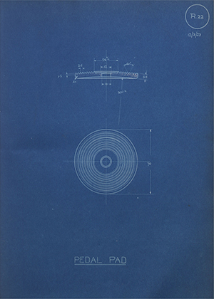 Morris Motors LTD  Pedal Pad WH Tildesley Forging Technical Drawing