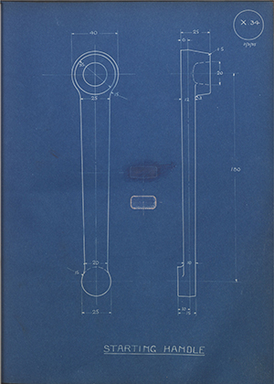 Morris Motors LTD  Starting Handle WH Tildesley Forging Technical Drawing