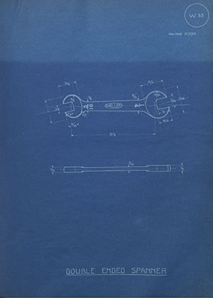 Motor Stampings Ltd Double Ended Spanner WH Tildesley Forging Technical Drawing