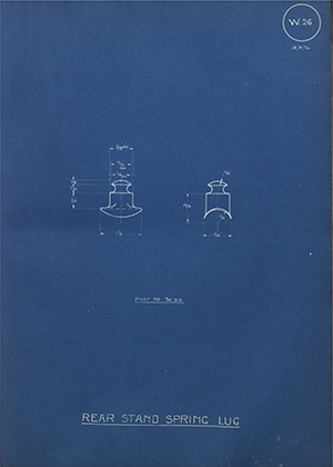 Motor Stampings Ltd Rear Stand Spring Lug WH Tildesley Forging Technical Drawing