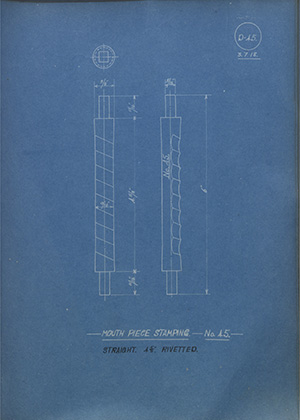 Mouth Piece Stamping - No45 - Straight 4 5/8