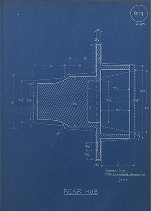 Norman Burton & Brothers 70526 Rear Hub WH Tildesley Forging Technical Drawing