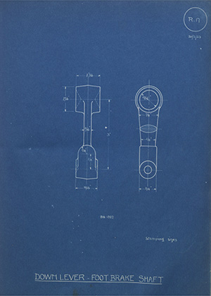 Norman Burton & Brothers B1327 Down Lever - Foot Brake Shaft WH Tildesley Forging Technical Drawing