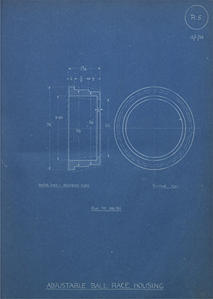 Norman Burton & Brothers BB1211 Adjustable Ball Race Housing WH Tildesley Forging Technical Drawing