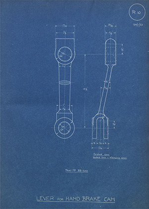 Norman Burton & Brothers BB1240 Lever for Hand Brake Cam WH Tildesley Forging Technical Drawing