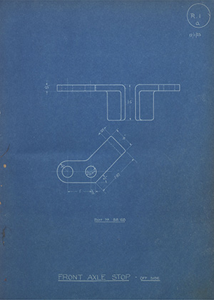 Norman Burton & Brothers BB168 Front Axle Stop - Off Side WH Tildesley Forging Technical Drawing