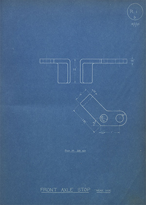 Norman Burton & Brothers BB169 Front Axle Stop - Near Side WH Tildesley Forging Technical Drawing