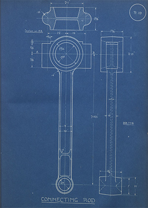 Norman Burton & Brothers BB774 Connecting Rod WH Tildesley Forging Technical Drawing