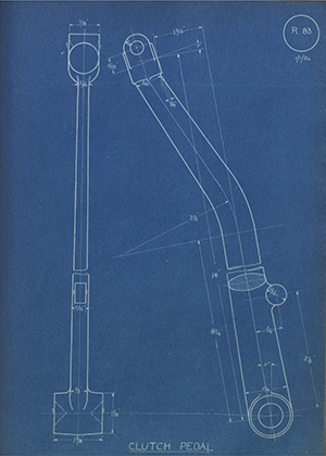 Norman Burton & Brothers Clutch Pedal WH Tildesley Forging Technical Drawing