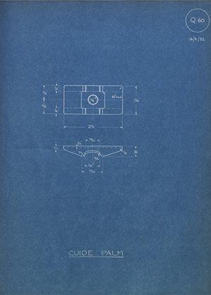 Norman Burton & Brothers Guide Palm WH Tildesley Forging Technical Drawing